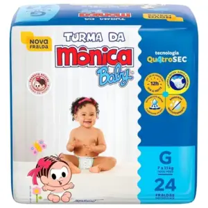 Fralda Descartável Turma da Mônica Baby G Pacote 24 Unidades