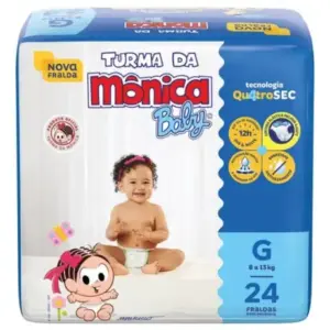 Fralda Turma Da Monica Baby Jumbo G Com 24 Unidades