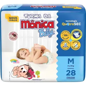 Fralda Turma Da Monica Baby Jumbo M Com 28 Unidades