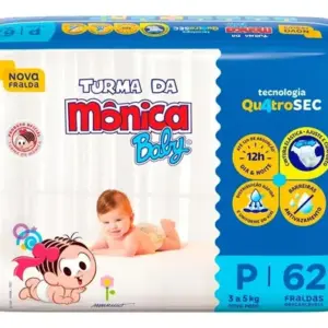 Fralda Turma Da Mônica Mega P Com 62 Unidades