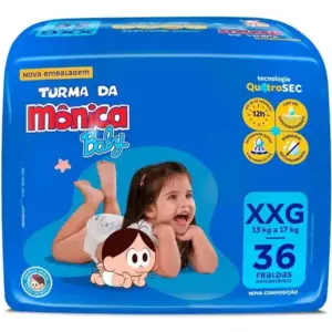 Fralda Turma Da Mônica Baby Mega Xxg Com 36un
