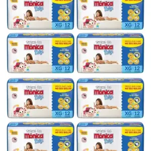 Kit 8 Pacotes De Fralda Xg Com 12 Unidades Turma Da Monica