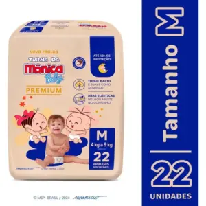 Fraldas Turma da Mônica Premium M x 22 unidades