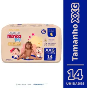 Fralda Turma Da Mônica Baby Premium Xxg Com 14 unidades