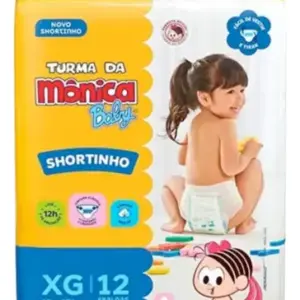 Fralda Shortinho Turma Mônica Baby Xg 12un Jumbinho Roupinha