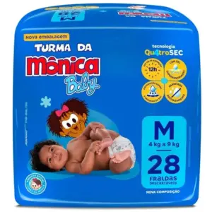 Fralda Turma Da Mônica Baby Jumbo M Com 28un