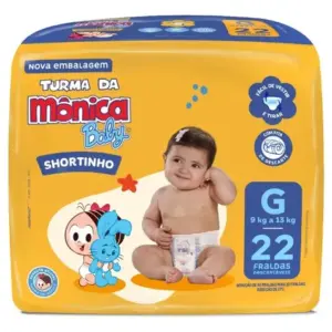 Fralda Turma da Mônica Baby Shortinho Jumbo G 22 Unidades