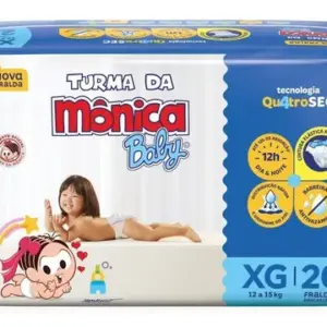 Fralda Descartável Turma Da Mônica Jumbo Xg Com 20 Tiras