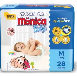 Fralda Turma da Mônica Baby Jumbo M 28 Unidades