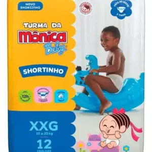 Fralda Turma Da Mônica Short Jumbinho Xxg 12 Un