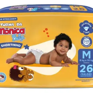 Fralda Turma da Mônica Baby Shortinho Jumbo M 26 Unidades