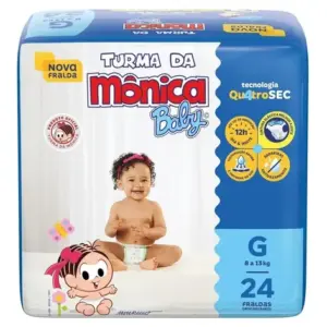 Fralda Descartável Turma Da Mônica Baby G Com 24 Tiras