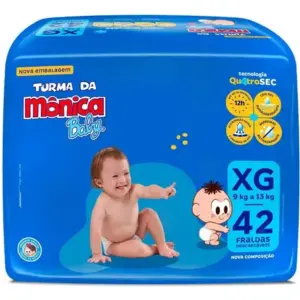 Fralda Turma Da Mônica Baby Mega Xg Com 42un