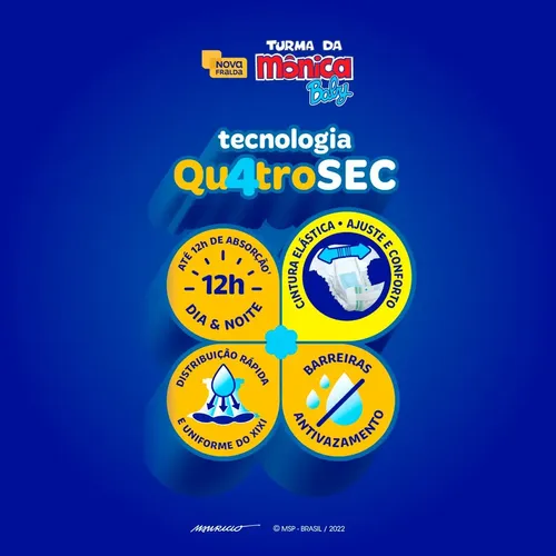Fralda Turma Da Mônica Baby Mega Xxg 36 Unidades