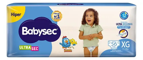 Fralda Babysec Galinha Pintadinha Ultrasec Hiper XG com 56un