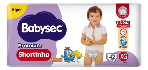 Fralda Shortinho Galinha Pintadinha Premium Hiper Xg 42 Unidades Babysec
