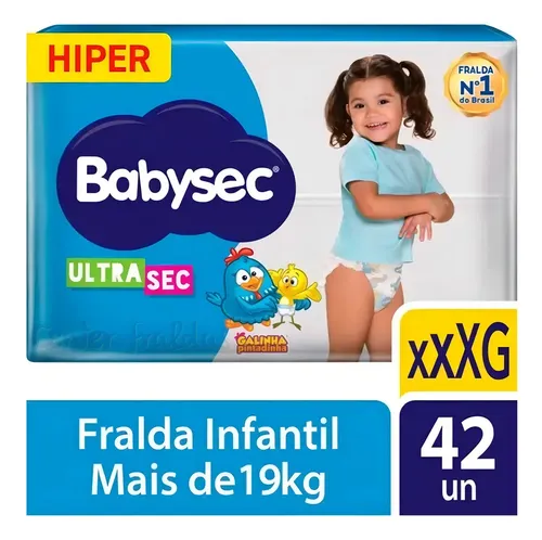 Fralda Babysec Ultrasec Hiper Tamanho Xxxg 42 Grandinhos