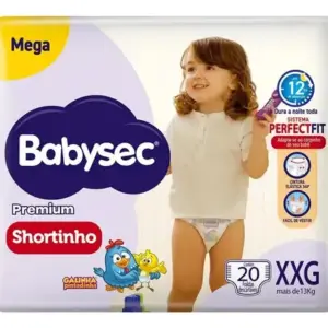 Fralda Babysec Premium Shortinho Mega Xxg 20 Unidades