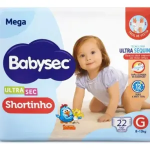 Fralda Babysec Ultrasec Shortinho Tamanho G C/ 22 Unids