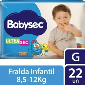 Fralda Descartável Infantil Babysec Ultra Sec Atacado Barato Tamanho Grande (G)