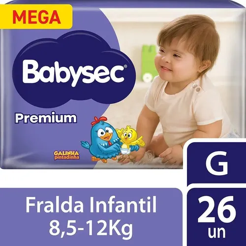 Fralda Babysec Galinha Pintadinha Premium Tamanho G 26 Un