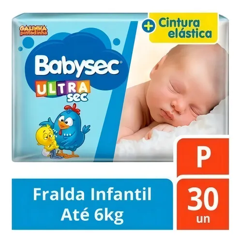 Fraldas Babysec Ultrasec P x 30 unidades