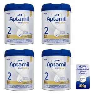 Aptamil Profutura 2 Fórmula Infantil Kit com 4 Latas 800g Cada Nutrição Avançada para Bebês a Partir de 6 Meses