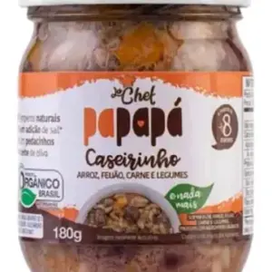 Comidinha Arroz, Feijão, Carne, Legumes Orgânica Papapá 180g