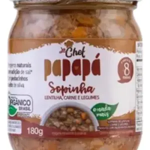 Sopinha Em Pedaços Lentilha, Carne E Legumes Orgânica Papapá