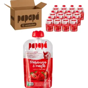 Papinha Orgânica Papapá Morango E Maçã 100g (12 Unid.)