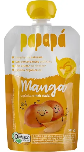 Papinha Orgânica Manga 100g Squeeze Papapá