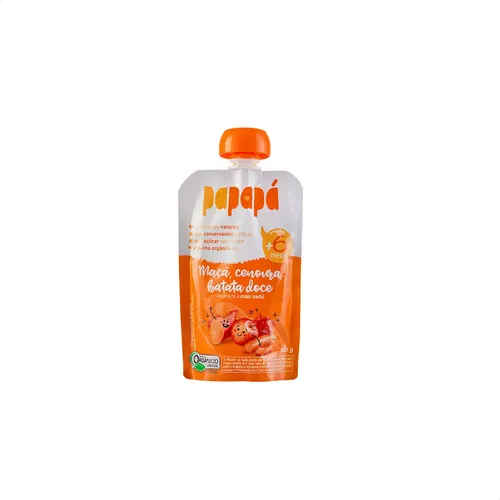 Papinha Orgânica Maçã, Cenoura, Batata-doce Papapá Squeeze 1