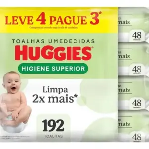 Lenços Umedecidos Huggies Higiene Superior - 192 unidades