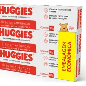 Huggies Creme Preventivo Assaduras Pele Protegida c/3 de 80g