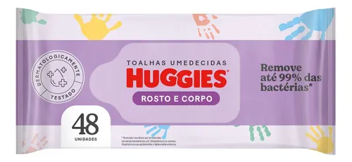 Huggies Lenços Umedecidos Rosto e Corpo Hipoalergênico 48 Un