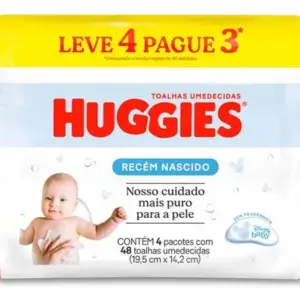 Toalha Umedecida Huggies Puro E Natural 192 Unidades
