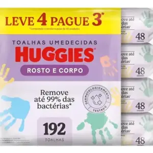 Lenço Umedecido Huggies Rosto E Corpo Leve 4 Pague 3