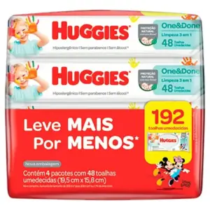Toalhas umedecidas Huggies One & Done pacote x 1