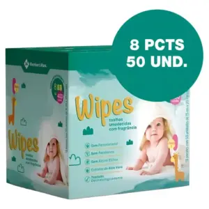 Toalhas Umedecidas Wipes Com Fragrância Embalagem C/ 400 Uni
