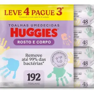 Lenços Umedecidos Huggies Rosto e Corpo pack com 192 un