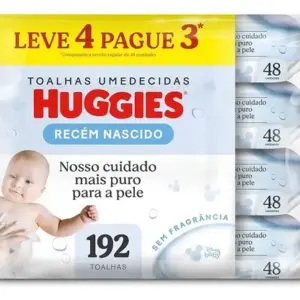Lenços Umedecidos Huggies Recém Nascido Pack C/4 - 192 Un