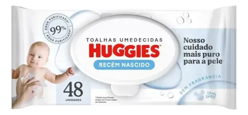 Lenço Umedecido Huggies Puro E Natural - 96 Unidades