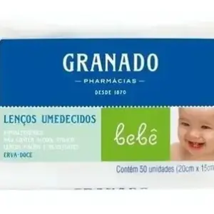 Toalha Lenços Umedecidos Granado Bebê Erva Doce 50 Unidades