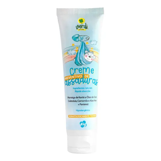 Creme Preventivo Assaduras Vegano P/ Bebês Verdi Natural 85g
