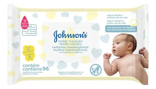 Toalhinhas Umedecidas Johnson's Baby Recém Nascido 96un