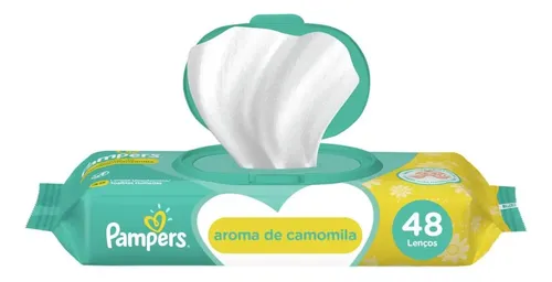 Lenços Umedecidos Pampers Aroma De Camomila Com 48 Unidades