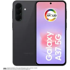 Celular Samsung Galaxy A37 5G 128GB, 6GB RAM, Câmera Tripla 50MP, Super AMOLED 6.7", Recursos AI - Preto